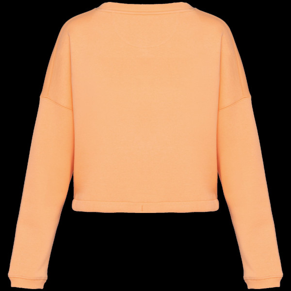 Sweat-shirt écoresponsable à col rond oversize crop femme - BCM Goodies