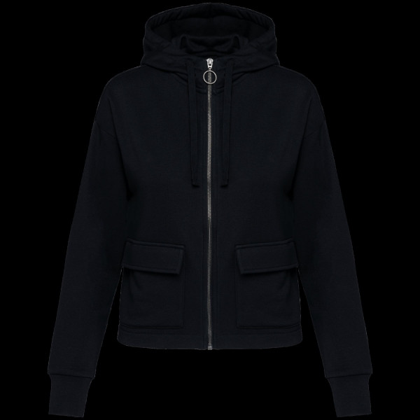 Sweat-shirt écoresponsable zippé à capuche French Terry pour femme - BCM Goodies