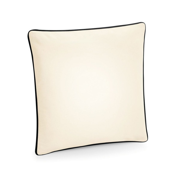 Housse de coussin à bord passepoilé en toile de coton lavé - BCM Goodies