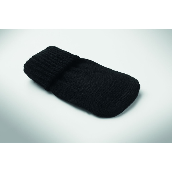 Chaufferette en polyester tricoté avec coussin chauffant instantané - Objet publicitaire personnalisable pour entreprises B2B
