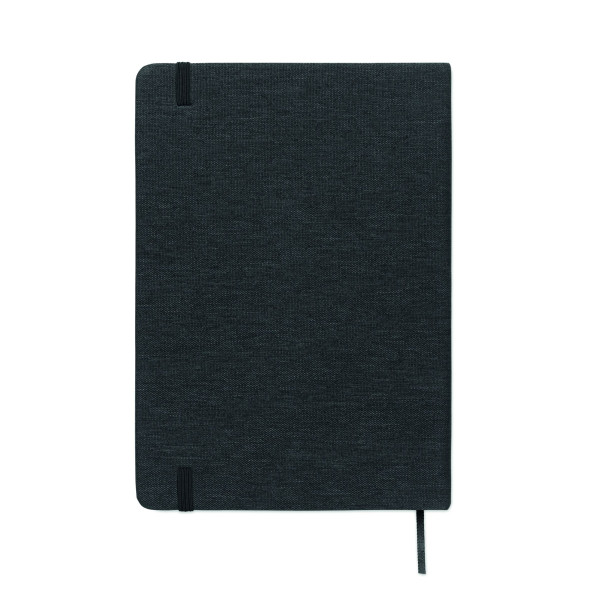 Carnet A5 avec couverture rigide en RPET et fonction support de téléphone - BCM Goodies