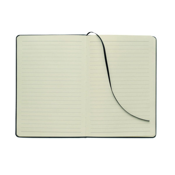 Carnet A5 avec couverture rigide en RPET et fonction support de téléphone - BCM Goodies