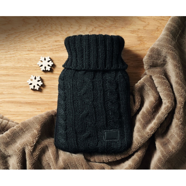 Bouillotte avec housse en acrylique tricotée TOASTY - Accessoire de bien-être personnalisable