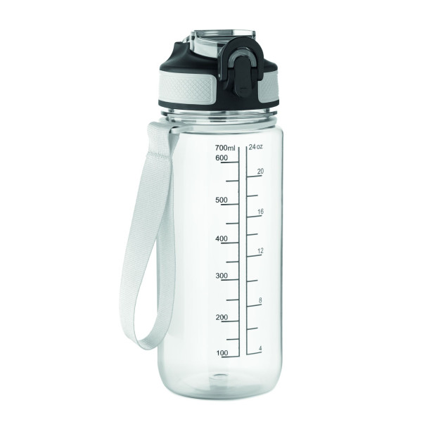Bouteille de sport personnalisable en RPET - 700 ml - Sangle de transport - Étanche et anti-fuite