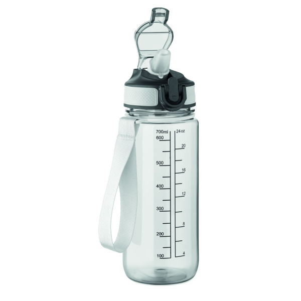 Bouteille de sport personnalisable en RPET - 700 ml - Sangle de transport - Étanche et anti-fuite