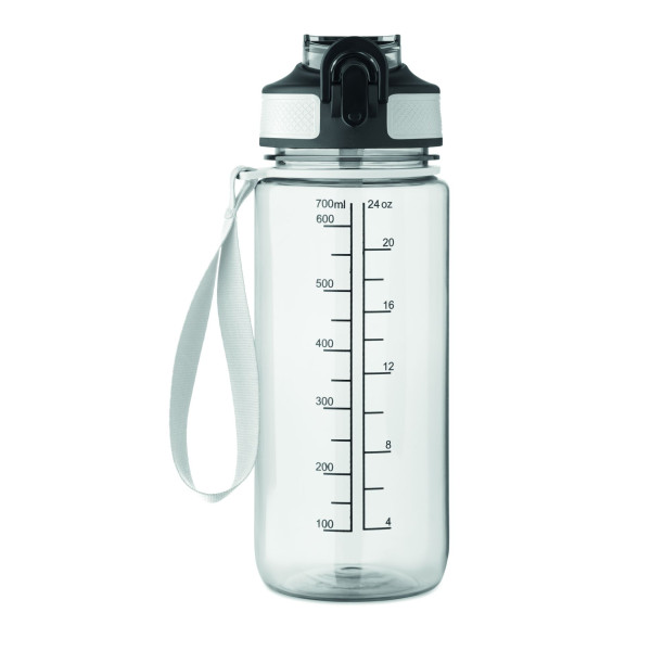 Bouteille de sport personnalisable en RPET - 700 ml - Sangle de transport - Étanche et anti-fuite