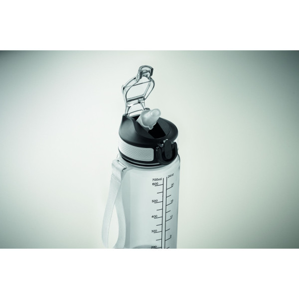 Bouteille de sport personnalisable en RPET - 700 ml - Sangle de transport - Étanche et anti-fuite