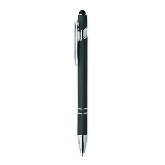 Stylo bille en aluminium recyclé avec toucher gomme et encre bleue - BCM Goodies