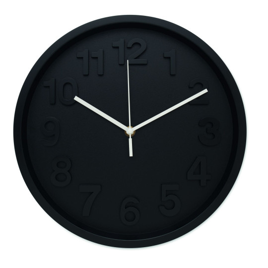 Horloge murale en PP avec aiguilles en aluminium et mouvement silencieux - Personnalisable pour entreprise
