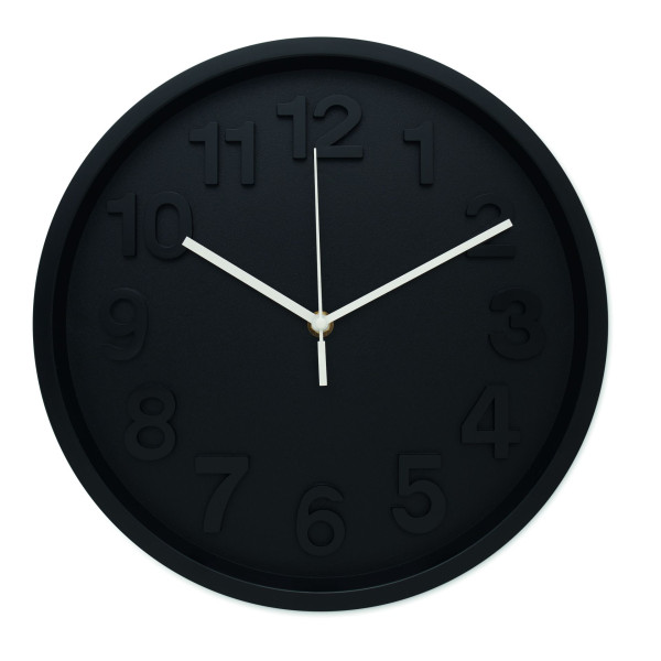Horloge murale en PP avec aiguilles en aluminium et mouvement silencieux - Personnalisable pour entreprise
