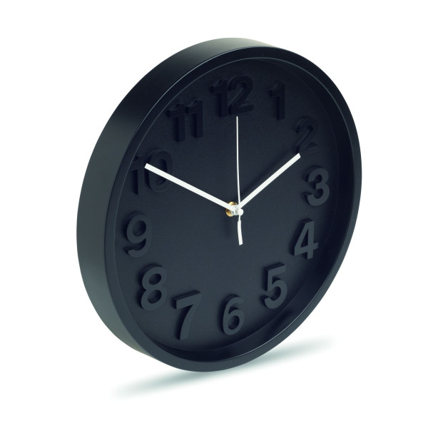 Horloge murale en PP avec aiguilles en aluminium et mouvement silencieux - Personnalisable pour entreprise