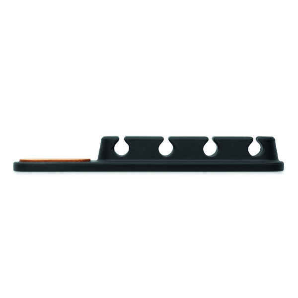 Organisateur de câbles en silicone et bambou naturel pour entreprise - BCM Goodies