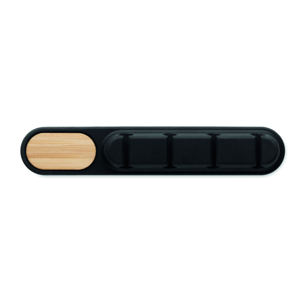 Organisateur de câbles en silicone et bambou naturel pour entreprise - BCM Goodies