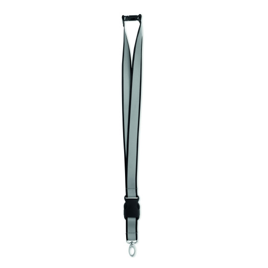 Lanyard en polyester RPET réfléchissant avec cordon de 2,5 cm - BCM Goodies