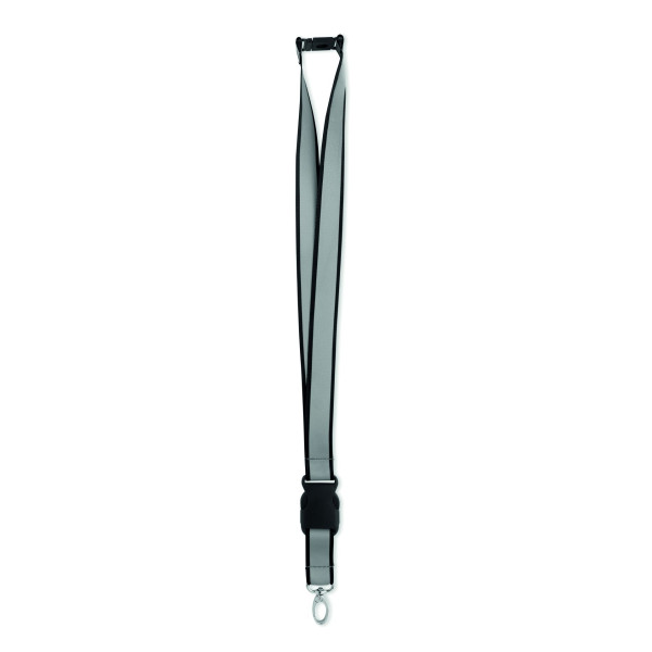 Lanyard en polyester RPET réfléchissant avec cordon de 2,5 cm - BCM Goodies