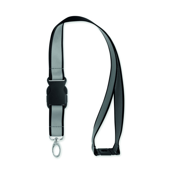 Lanyard en polyester RPET réfléchissant avec cordon de 2,5 cm - BCM Goodies