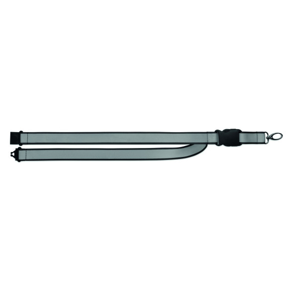 Lanyard en polyester RPET réfléchissant avec cordon de 2,5 cm - BCM Goodies