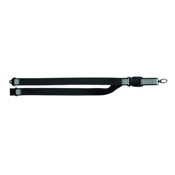 Lanyard en polyester RPET réfléchissant avec cordon de 2,5 cm - BCM Goodies