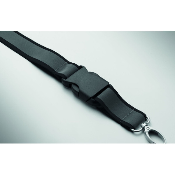 Lanyard en polyester RPET réfléchissant avec cordon de 2,5 cm - BCM Goodies