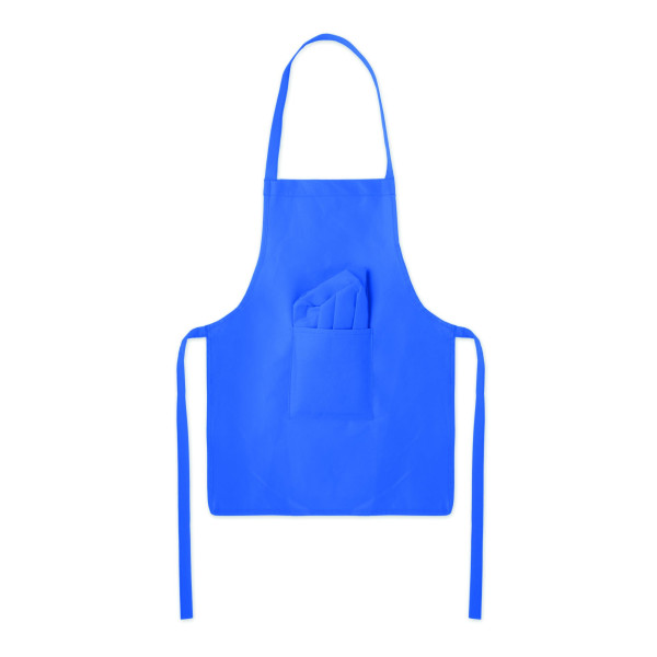 Ensemble toque et tablier de cuisine pour enfant en RPET non tissé 80 gr/m² - BCM Goodies