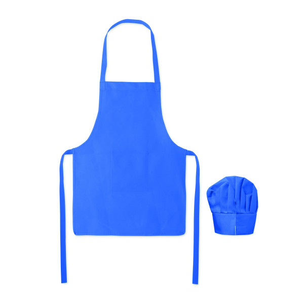 Ensemble toque et tablier de cuisine pour enfant en RPET non tissé 80 gr/m² - BCM Goodies
