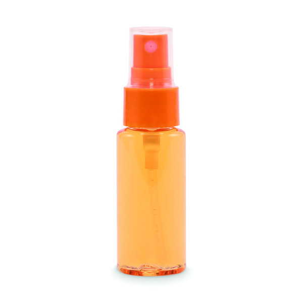 Brume corporelle en flacon PET de 30 ml avec pompe et couvercle en PP - Parfum prune et cassis - Idéal pour la personnalisation 