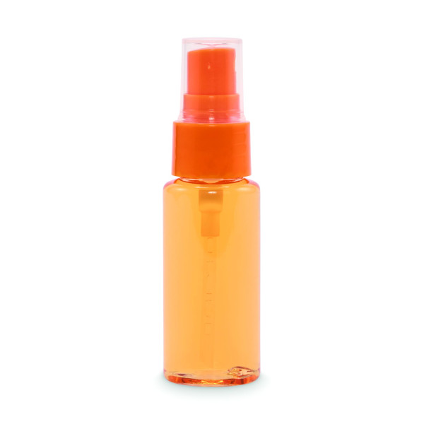 Brume corporelle en flacon PET de 30 ml avec pompe et couvercle en PP - Parfum prune et cassis - Idéal pour la personnalisation 