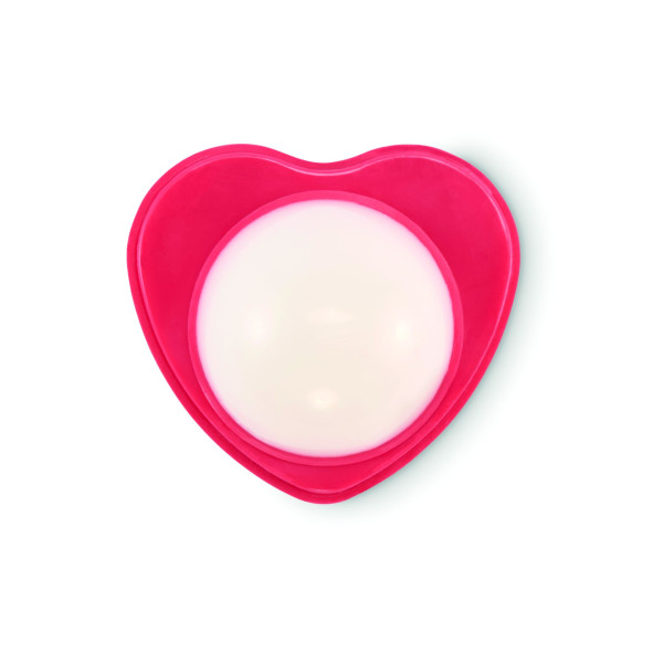 Baume à lèvres végétalien en boîte en PP en forme de cœur avec SPF10 - Vanille - Idéal pour cadeaux clients et événements - Pers