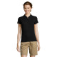 Polo femme SOL'S PEOPLE gris chiné en coton peigné ringspun maille piquée 210 - BCM Goodies