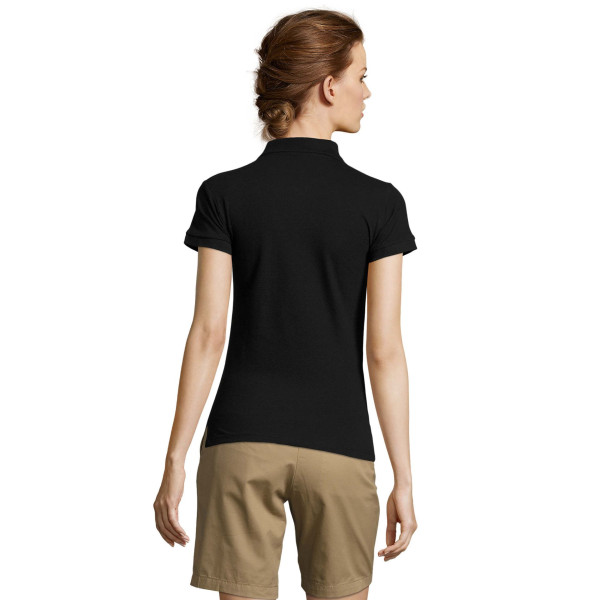 Polo femme SOL'S PEOPLE gris chiné en coton peigné ringspun maille piquée 210 - BCM Goodies
