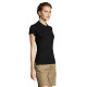 Polo femme SOL'S PEOPLE gris chiné en coton peigné ringspun maille piquée 210 - BCM Goodies