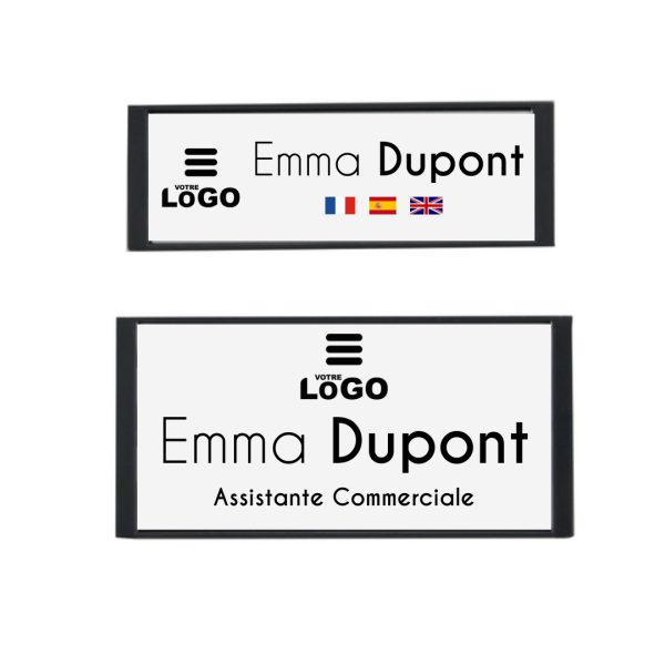 Badge nominatif magnétique personnalisable – Identification professionnelle B2B – BCM Goodies