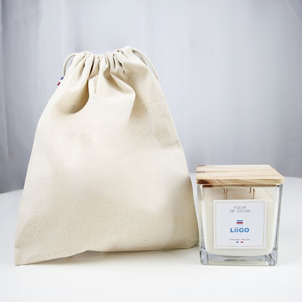 Bougie végétale personnalisée 400g Grasse – Cadeau d’entreprise made in France – Marquage sur-mesure pour communication B2B