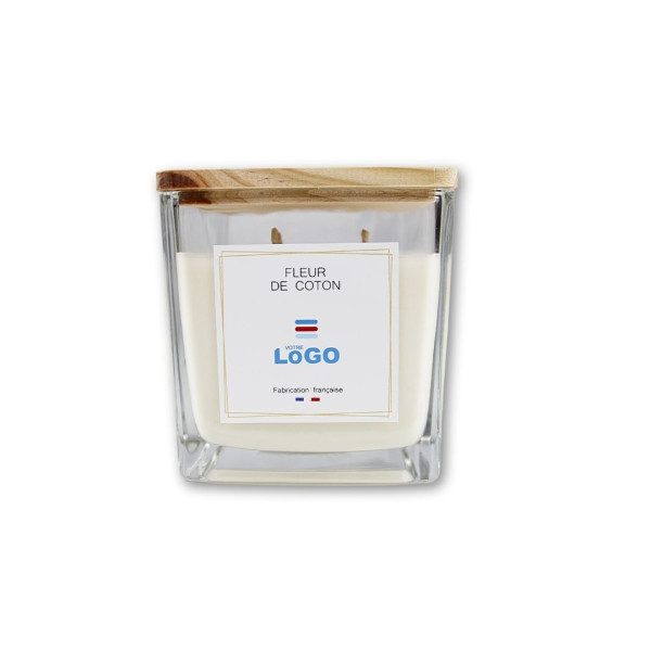 Bougie végétale personnalisée 400g Grasse – Cadeau d’entreprise made in France – Marquage sur-mesure pour communication B2B