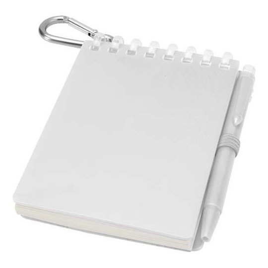 Kit de prise de notes en déplacement - Carnet à spirales en plastique recyclé et stylo bille, idéal pour la personnalisation - B