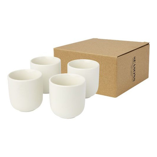 Ensemble de 4 tasses à espresso en céramique de style nordique au design moderne - Capacité 90 ml - Accessoire idéal pour vos év