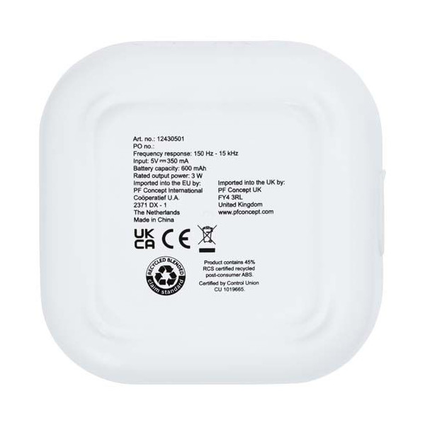 Enceinte Bluetooth® recyclée certifiée RCS de 3 W - Accessoire musique et appels téléphoniques - Portée Bluetooth® de 10 mètres 