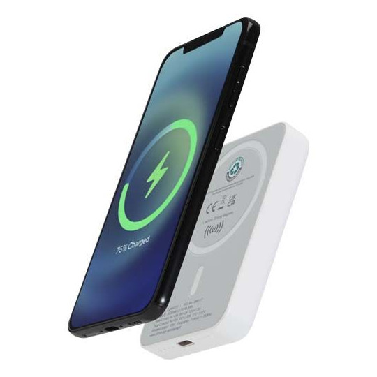 Batterie de secours Acrab magnétique sans fil 5000 mAh 15W PD 20W en plastique recyclé - BCM Goodies