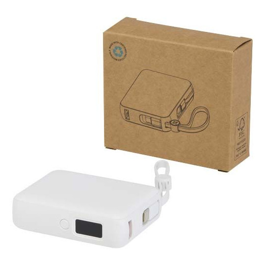 Batterie externe Acrux de 10 000 mAh en plastique recyclé avec port USB-C de 35 W - BCM Goodies