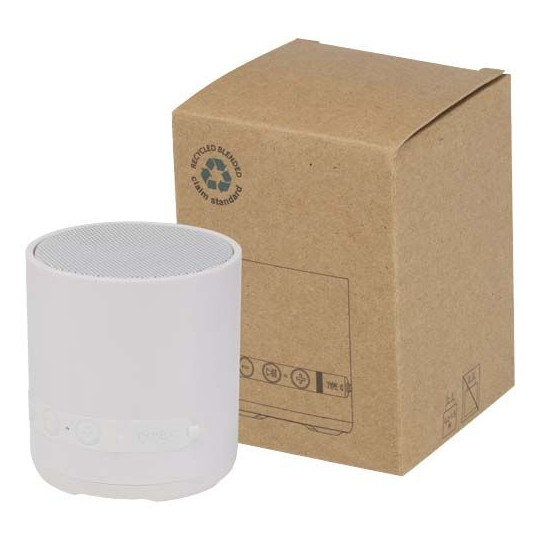Haut-parleur sans fil Hunor 3 W en plastique recyclé - Personnalisable pour entreprise B2B
