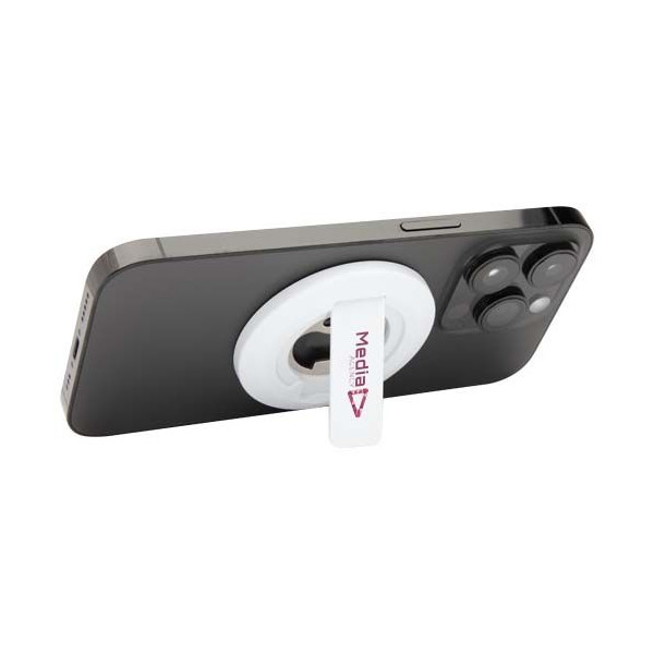Support de téléphone magnétique en plastique recyclé avec décapsuleur intégré - Support pratique pour iPhone 12 et plus récents 