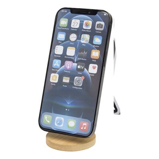 Support de téléphone Alcor en plastique recyclé et bambou - Goodies B2B durable &amp; écologique