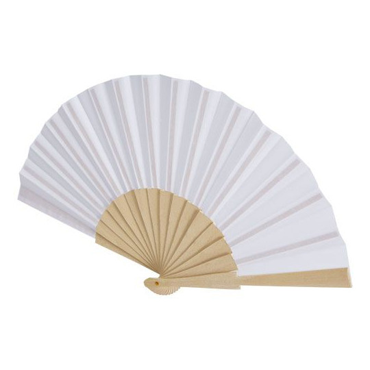 Éventail à main en bois et polyester personnalisable pour événements d'entreprise - BCM Goodies