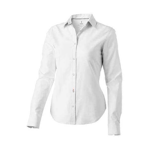 Chemise Oxford à manches longues pour femmes de Vaillant - Chemise en coton de haute qualité - Col boutonné - Couture orange - C