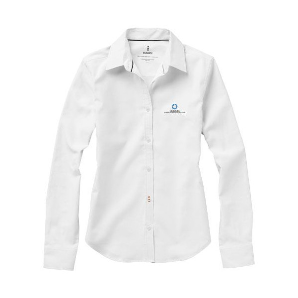Chemise Oxford à manches longues pour femmes de Vaillant - Chemise en coton de haute qualité - Col boutonné - Couture orange - C