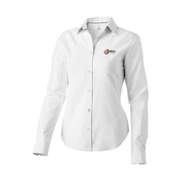 Chemise Oxford à manches longues pour femmes de Vaillant - Chemise en coton de haute qualité - Col boutonné - Couture orange - C