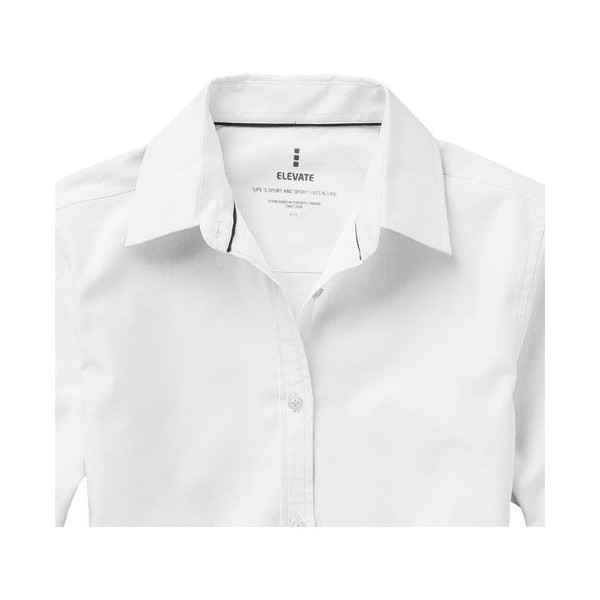 Chemise Oxford à manches longues pour femmes de Vaillant - Chemise en coton de haute qualité - Col boutonné - Couture orange - C
