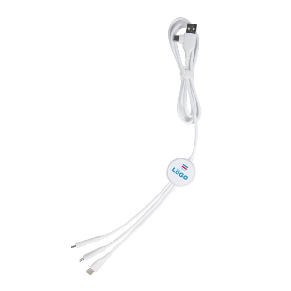 Câble long 6 en 1 Rétroéclairé 120cm personnalisable – Objet publicitaire B2B – BCM Goodies