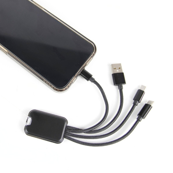 Câble USB 4 en 1 rétroéclairé personnalisé – Accessoire publicitaire pour entreprises