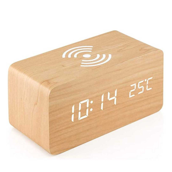 Chargeur multifonction 4 en 1 CLOCK avec réveil, affichage LED et personnalisation pour entreprises